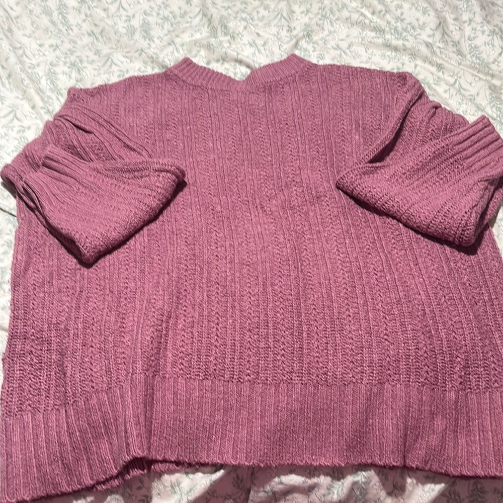 Ava & Viv plus pink knit mock neck sweater